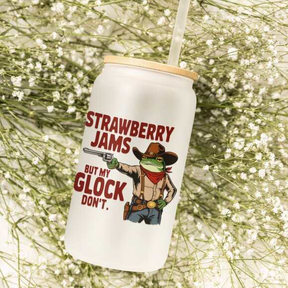 Frog Tumbler, Strawberry Jams, But My Glock Don’t, Funny Meme, Frog Lovers - Picture 5 of 7